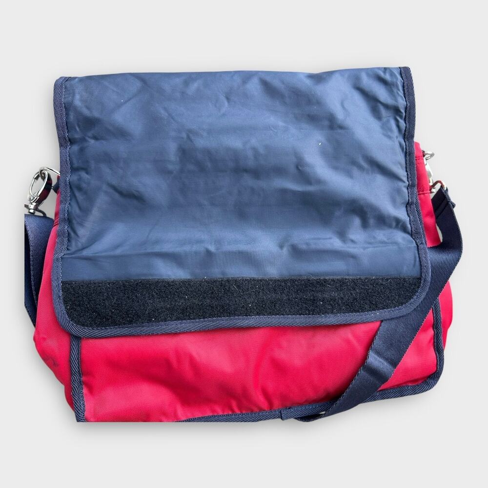 Vintage 90s Tommy Hilfiger Messenger Lap Top Bag Red Preppy Academic Grunge - Picture 9 of 13